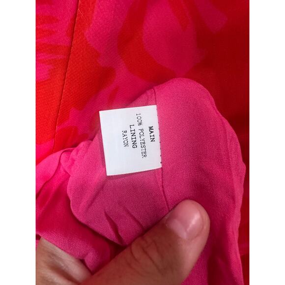 Hello Molly NWT Sz 6 Pink Orange Floral Jodie Midi Tank Dress V Neck - Picture 7 of 8